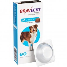 Жевательные таблетки Bravecto от блох и клещей для собак весом 20 - 40 кг (1 таблетка) 