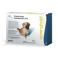Противопаразитарные капли Stronghold на холку для собак весом 20,1 - 40 кг, (1 пипетка)